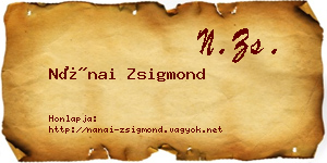 Nánai Zsigmond névjegykártya