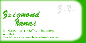 zsigmond nanai business card